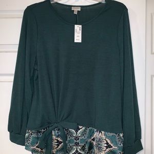 Avenue long sleeve green top